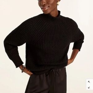 J. Crew *like new* Heavy Cotton Roll Neck Sweater Black Medium